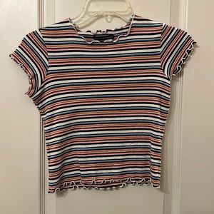 Brandy Melville striped lettuce cropped tee